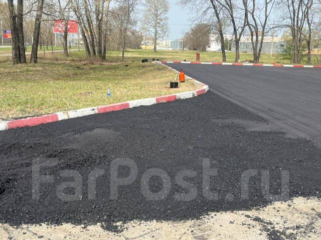 Благоустройство территории. Асфальт, брусчатка, бордюр, бетон, дренаж в ...