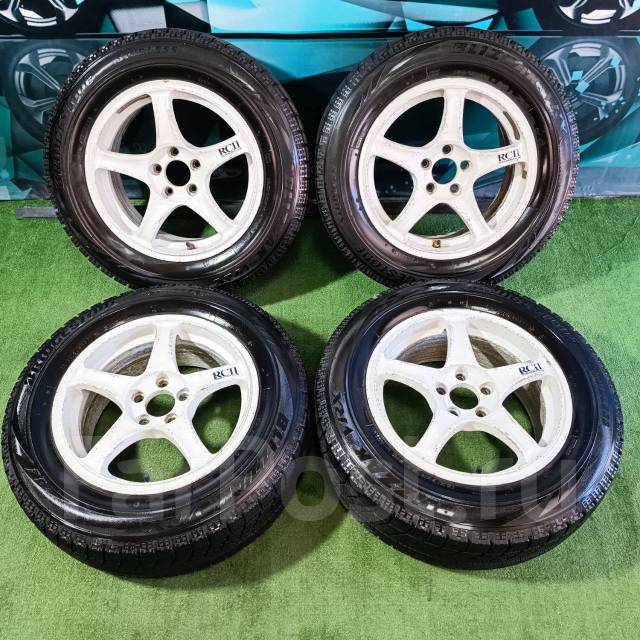 Белые Спорт Диски Advan Racing RCII! Made in Japan! R15, PCD5-100, 15 ...