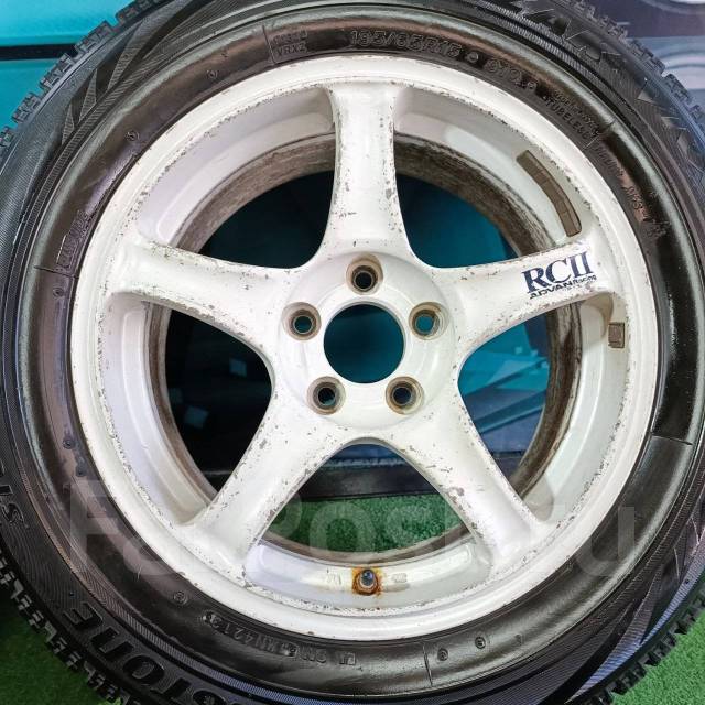 Белые Спорт Диски Advan Racing RCII! Made in Japan! R15, PCD5-100, 15 ...