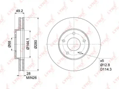 ���� ��������� �������� ��� Nissan Skyline, X-Trail(���� ��������� ��������) BN1108 LYNXauto BN1108 ����