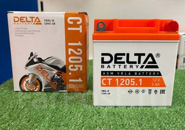 Мото аккумулятор Delta CT1205.1, Гелевый, AGM, обратная (левое), 5 А.ч ...