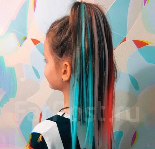 Цветные пряди на заколках для девочек, новый, в наличии. Цена: 35₽ во ...