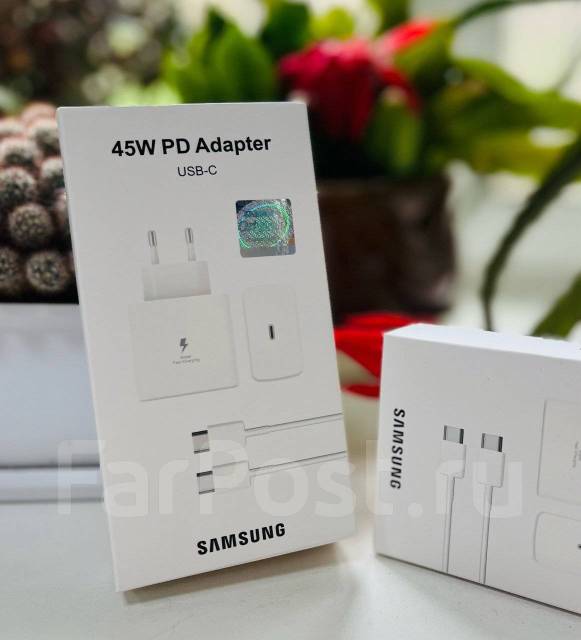 Зарядное устройство Samsung 45W + кабель. Быстрая зарядка, новый, в ...