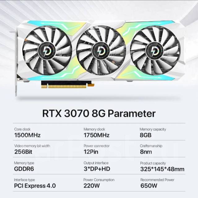 Видеокарта RTX 3070 8gb Peladn, новый, в наличии. Цена: 32 000₽ во ...