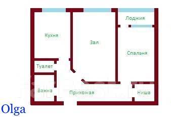 105 серия квартиры планировка 2-комнатная квартира улица Никифорова - Купить 2-комнатная квартиру во Владивост