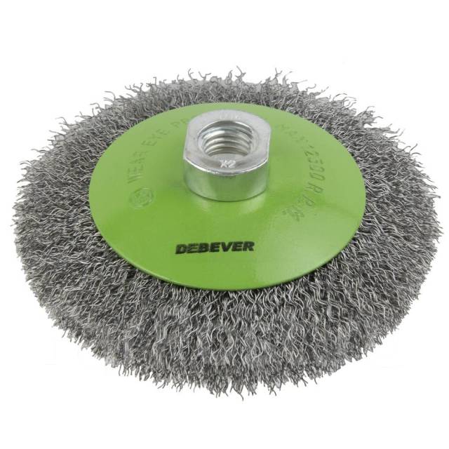 Щетка коническая неплетеная Debever для ушм, проволка сталь125 М140,30 ...