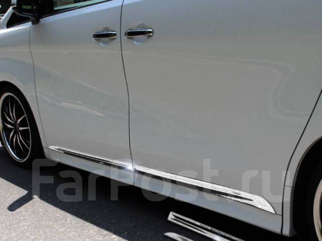 Молдинги боковых дверей (накладки на низ дверей) Toyota Alphard хром ...