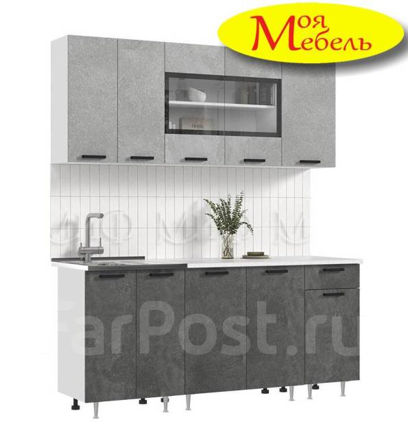 Кухня прямая Рио 2.0 м new цвета разные, модульная, лдсп, 200,0 см ...