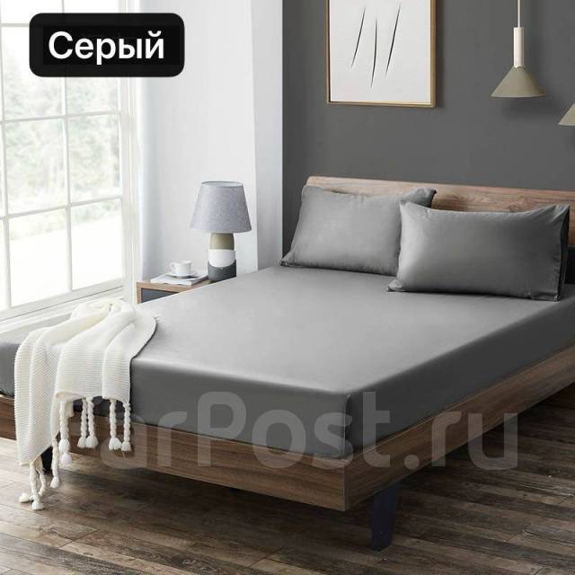 Простыни на резинке 180х200х25 из сатина (100% хлопок), новый, в ...