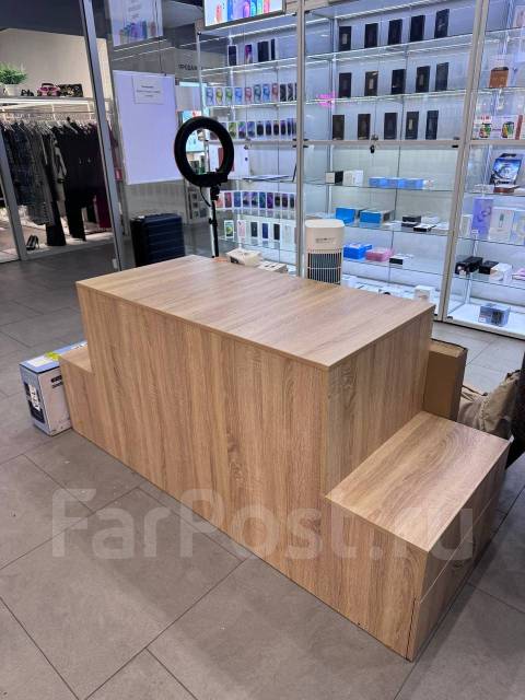 Тумба офисная. Тумба-витрина. Тумба для товара, светлое дерево, 60,0 см ...