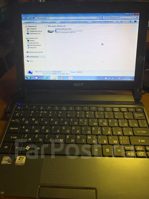 Acer Aspire One. 11", 1,5����, ��� 2048 ��, ���� 297���, WiFi: 1, Bluetooth: 1 ����
