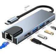  Type-C to LAN/HDMI/USB (5  1)   2xUSB3.0 + HDMI + LAN +Type-C 