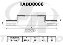 ��������� ���� (TA); TABD8006 DF4741;09. A296.11;09. A296.14 - (279,8x22x62x47x5x114,3) 55311-80J01; �55311-80J02; �55311-80J03; �55311-56K00; �55311...