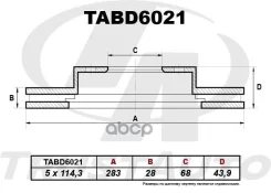 ��������� ���� (TA); TABD6021 09. C544.11; BR3029S; GR20785 - (283x28x68x43,9x5x114,3) 40206-3NA0A; �40206-3NL0A; �40206-3LM0A; �40206-CY00A; �40206-3...