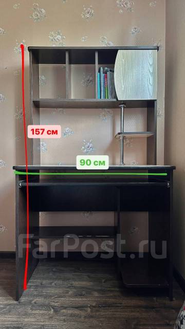 Стол компьютерный, прямоугольный, тёмное дерево, светлое дерево, 90,0 ...