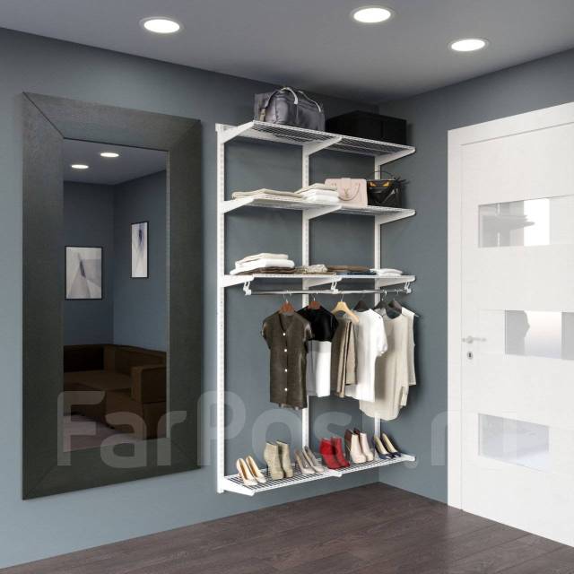 Гардеробная система Титан-GS Практичная гардеробная 1200 белая 450 ...