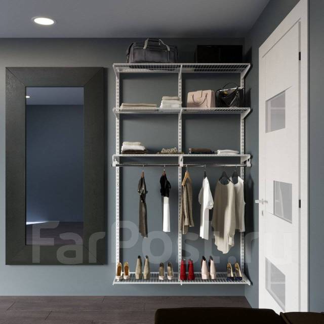 Гардеробная система Титан-GS Практичная гардеробная 1200 белая 450 ...