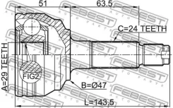 ���� �����. �������� Toyota BB QNC2# 2006.01-2016.07 [JP] Febest 0910M412 0910M412 ����