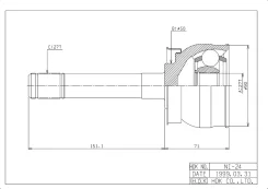 ���� �������� /�������� /HDK ��� Datsun D21 1985- Atlas F23 4WD; 27*50*27; NI-024; (TG-7424 0210-024) 3910031G00 HDK NI-024 NI024 ����