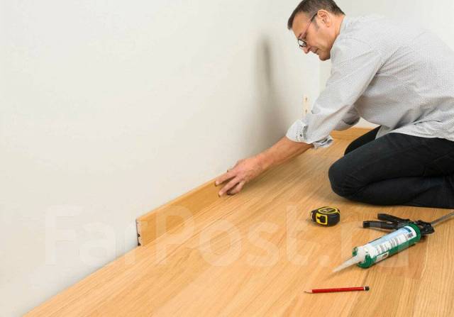 Монтаж плинтуса. Фанеры. Ламината. ПВХ плитки. Кварц винил | в Артеме