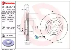 ���� ��������� Mazda MX-5 05- 1.8-2.0 �����. D=290 Brembo 09B04211 09B04211 ����