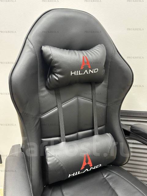 Компьютерное кресло Hiland, игровое, цвет чёрный, кожзам, колеса