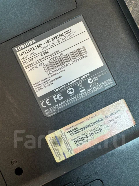 Toshiba Satellite L655. 15.6", 2,4����, ��� 4 ��, ���� 320���, WiFi: 1, Bluetooth: 1 ����