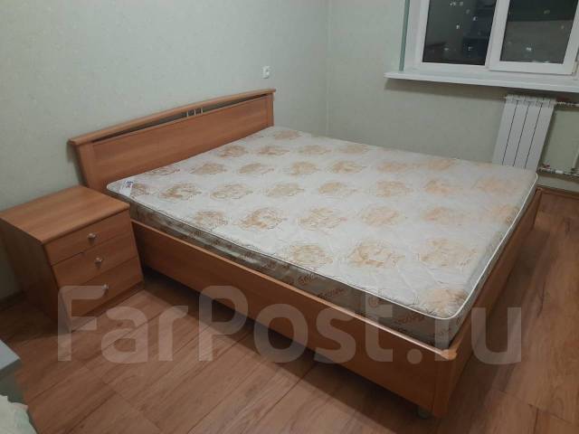 Кровать, двуспальная, матрас в комплекте, коричневый, 160,0 см, 200,0 ...