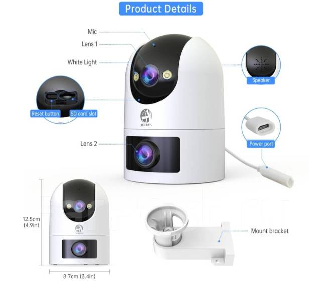 ІР Wi-Fi камера поворотная Dual lens Jооаn 4К 6MP+ 64Gb, новый, в ...