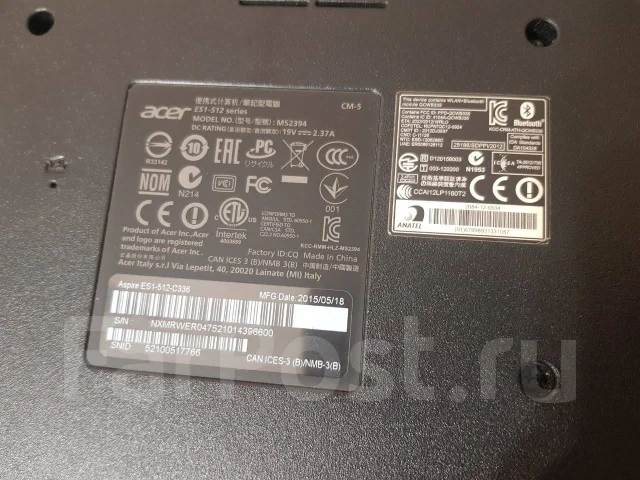 Acer Aspire ES1-512. 15.6", 2,2����, ��� 2048 ��, ���� 500���, WiFi: 1, Bluetooth: 1, ����������� �� 1��. ����