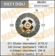 ���� ��������� ISD139U ��� Isuzu ������������� Masuma ����� 8-97013-549-0 8-97013-549-1 8-97023-496-0 ISD139U ������ 275-180-21-28.9 ����� � ������� �...