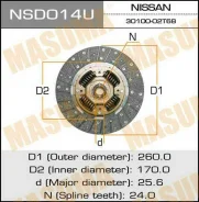 ���� ��������� NSD014 ��� Nissan ������������� Masuma ����� 30100-02T67 30100-02T68 30100-F7594 30100-T7592 30100-T7594 NSD014 ������ 260-160-24-25.6...