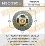 ���� ��������� NSD095U ��� Nissan ������������� Masuma ����� 30100-02U00 30100-02U10 30100-02U14 30100-03U10 30100-03U11 NSD095U ������ 225-150-24-25....
