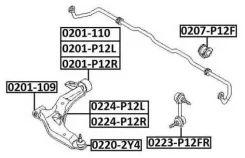 ����������� 0201-109 ��� Nissan Primera RP12 QR25DD ������ �������� ������������� ASVA ����� 54501-AV600 54500-AU000 54500-AU010 54500-AV600 54500-AV6...
