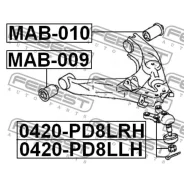 ������� ����� 0420-PD8LRH ��� Mitsubishi Delica PD6W 6G72 Delica PE8W 4M40 ������ ������ �������� ������������� Febest �������� MB831038 MR208664 MR16...
