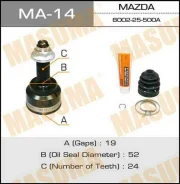 ���� �������� �������� MA-14 ��� Mazda �������� ������������� Masuma ����� B002-22-610A B002-25-400B B002-25-500B B002-25-600B MA-14 ������ 19-52-24 �...