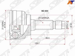 ���� �������� �������� MZ-004 ��� Mazda �������� ������������� SAT ����� B004-22-510 B004-25-400 FS21-25-400A FS21-25-400 BS05-25-600 MA-04 Familia/De...