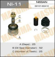 ���� �������� �������� NI-11 ��� Nissan �������� ������������� Masuma ����� 39100-51M00 39100-60A00 39100-60A10 39100-65A00 NI-11 ������ 25-52-25 ����...