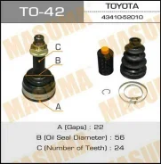 ���� �������� �������� TO-42 ��� Toyota �������� ������������� Masuma ����� 43410-52010 43420-52010 43460-59055 43470-59055 TO-42 ������ 22-56-24 ����...