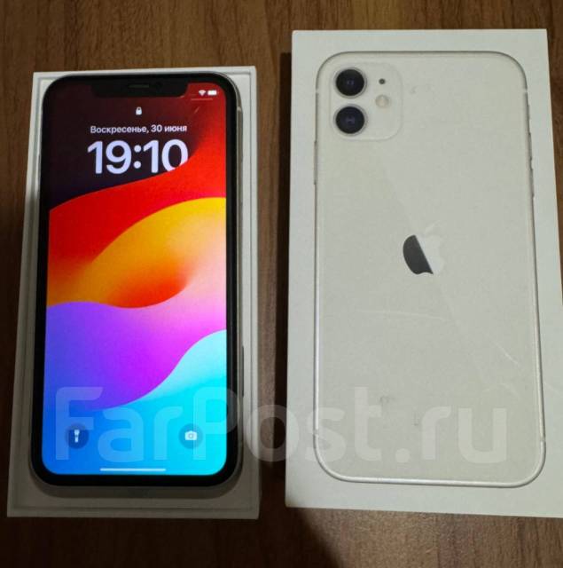 Продается Б/у Айфон 11 белый, память 128ГБ, Apple iPhone 11, 6.10", в ...