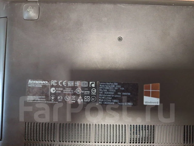 Lenovo IdeaPad Z500. 15.6", 2,3����, ��� 4 ��, ���� 500���, WiFi: 1, Bluetooth: 1 ����