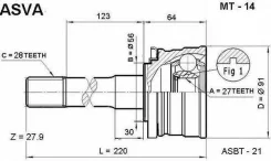 ���� �������� 27x56x28 Asva MT-14 MT14 ����