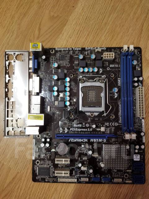 Материнская плата ASRock H61M-S (LGA 1155), б/у, в наличии. Цена: 2 000 ...
