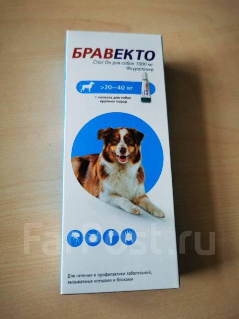 Бравекто (капли) от клещей и блох, собак, в наличии. Цена: 500₽ во ...
