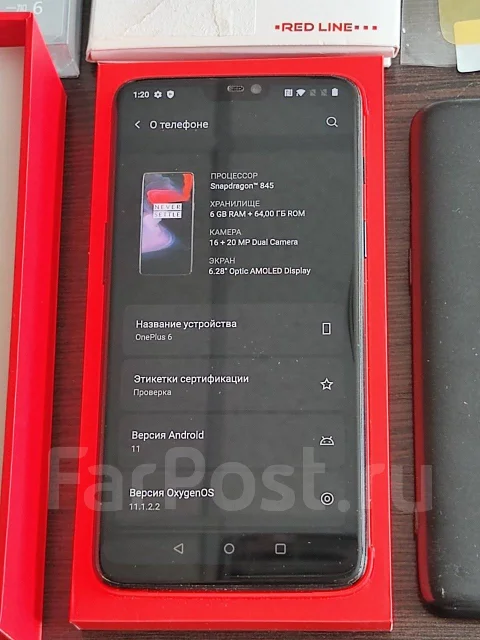 OnePlus 6. �/�, 64 ��, ������, 4G LTE, Dual-SIM, NFC ����
