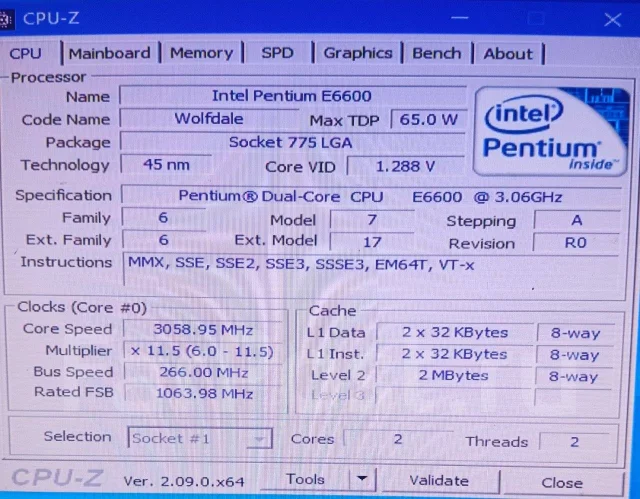 Intel Pentium E6600 ����