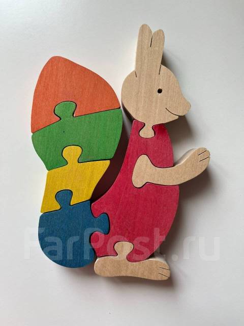 Пазл деревянный для малышей, белка, б/у, в наличии. Цена: 250₽ во ...