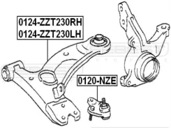 ����� �������� ����� toyota celica corolla Febest 0124-ZZT230LH Toyota: 48069-0F010 4806920380 4806920381 Toyota Celica (Zzt23_). Toyota Corolla 0124Z...