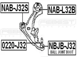 ����������� ������ ��������� ������ nissan Febest NAB-L32B Nissan: 54501JA00B #54500-9N00A #54500-JA00B Nissan Altima ����. Nissan Elgrand (E52) NABL3...