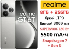 Realme GT 6T. �/�, 256 ��, �����������, 3G, 4G LTE, 5G, Dual-SIM, NFC ����